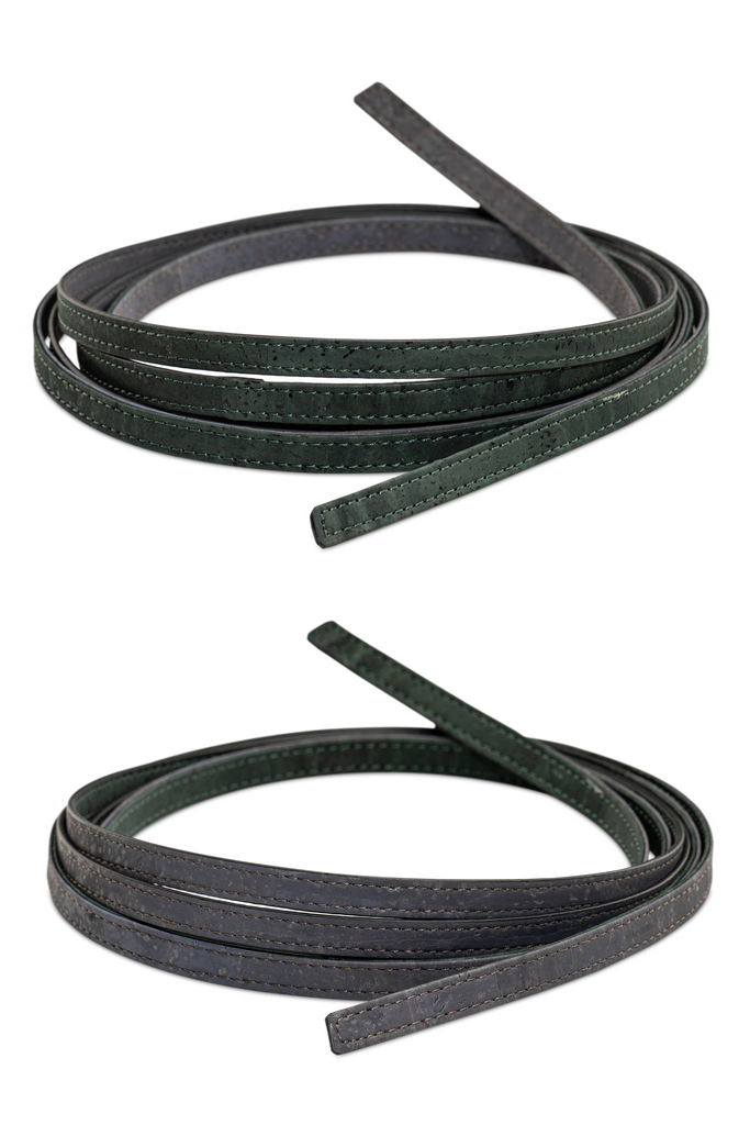 Charcoal Grey and Sacramento Green Skinny Cork Belt | JULAHAS