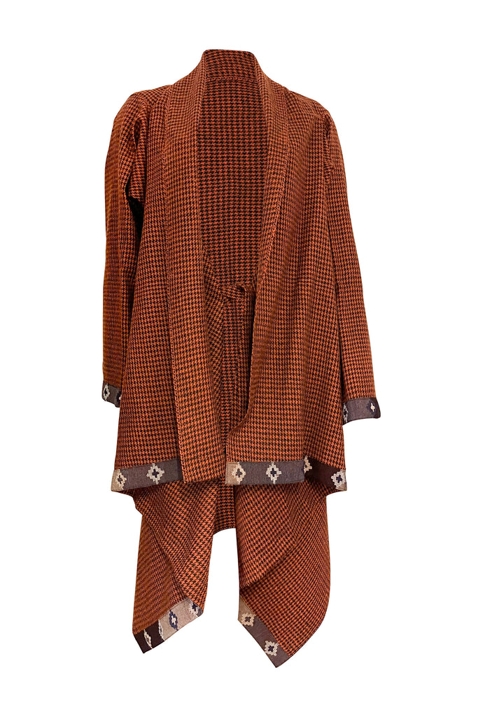 Rust and Brown soft wool Cape Coat Cocoon | JULAHAS