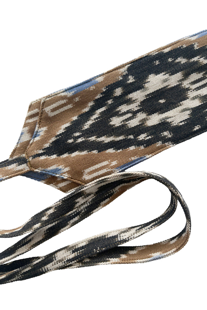 Ikat wrap belt brown, blue, black and olive | JULAHAS