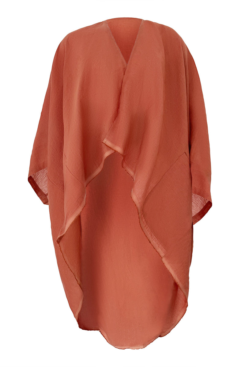 Women s Salmon Linen Kimono Peach Spice JULAHAS women-s-salmon-linen-kimono-peach-spice-julahas