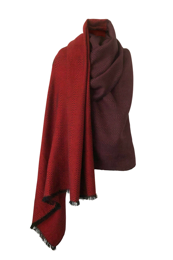 Red vegan cotton poncho cape one size 