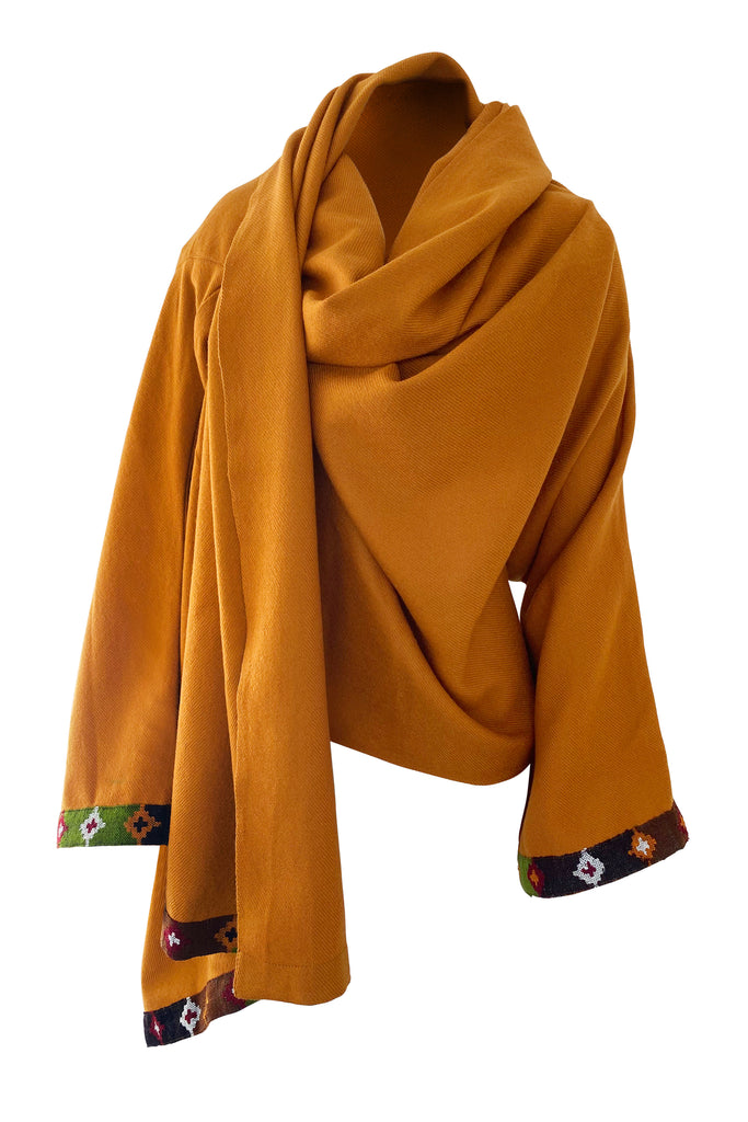 Mustard Wool Cape Coat one size | JULAHAS
