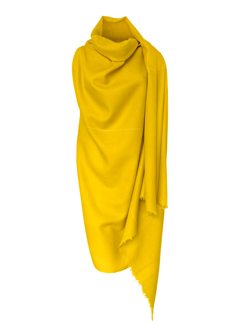 Stylish yellow cape wool for women made by Julahas 
