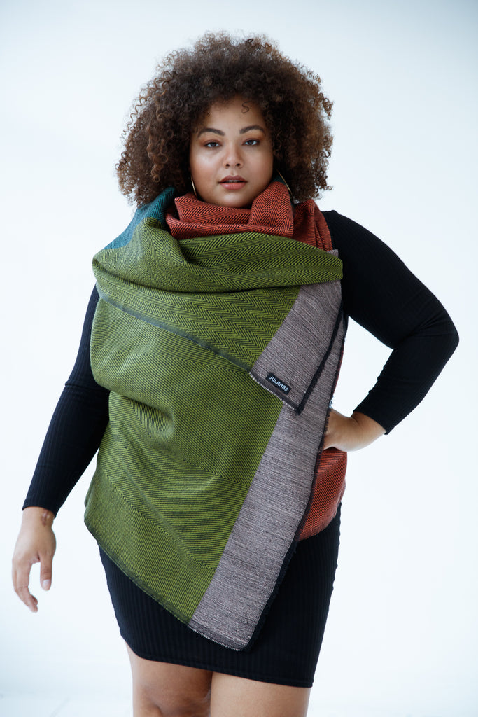 Women's Plus size wool cape in Autumn colours JULAHAS