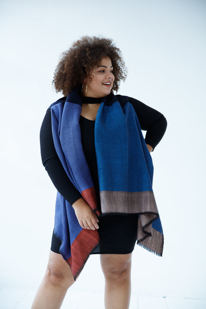 Plus size, free size Purple wool cape for women 