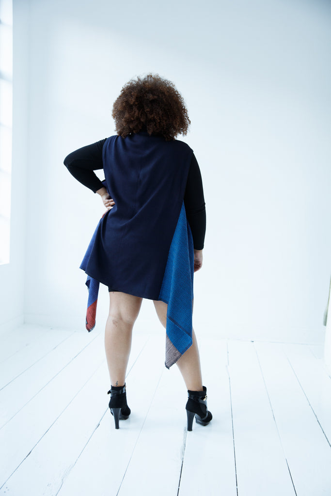 Plus size, free size Purple wool cape for women 