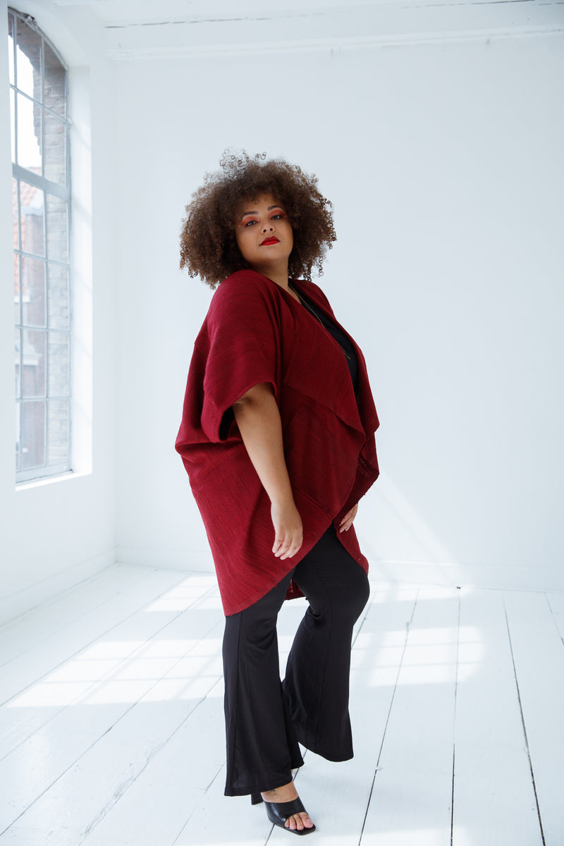 Bordeaux Red Plus Size Wool Silk Women s Kimono Fire JULAHAS bordeaux-red-plus-size-wool-silk-women-s-kimono-fire-julahas