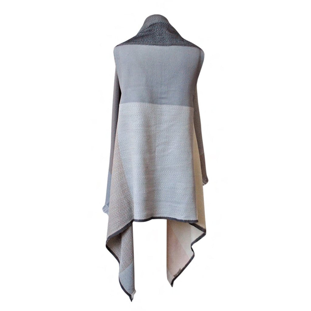 Stylish pure wool women's poncho in classic colours DARIA Cape Amstel - JULAHAS