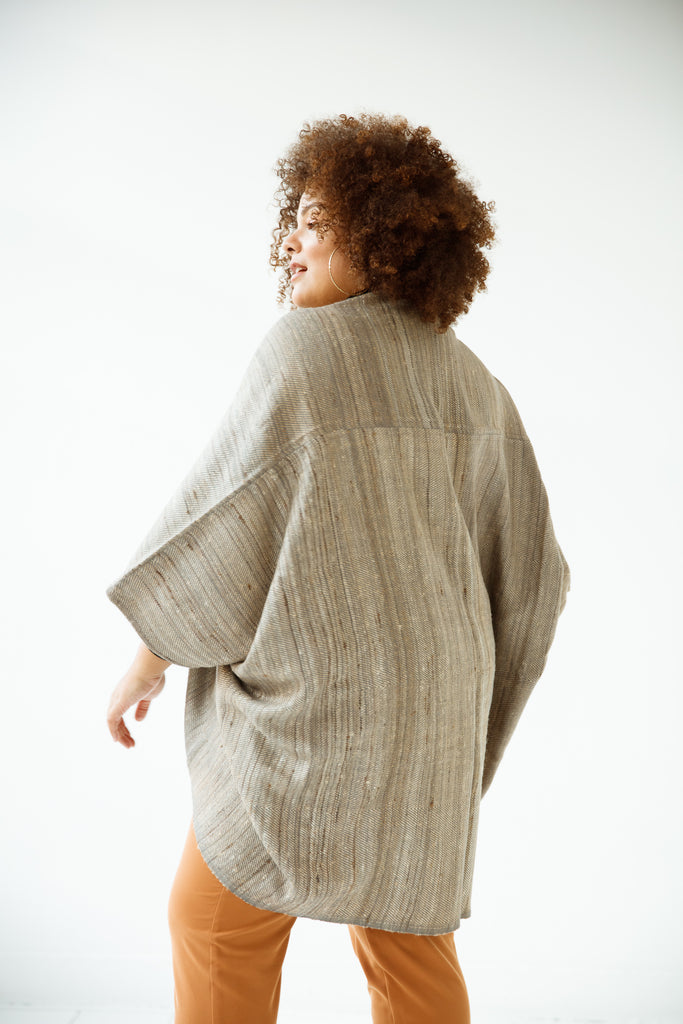 Shop Earth Coloured Wool Silk Plus Size Women's Kimono Earth by JULAHAS
