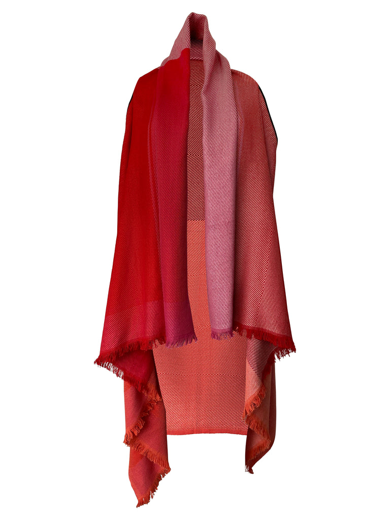 Plus size cotton cape in Cherry colours by JULAHAS