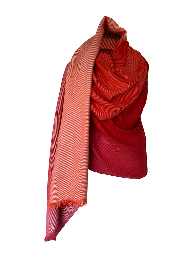 Cherry coloured cotton cape for summer. Wear in 15 ways. JULAHAS