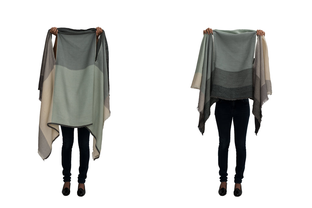 Shop plus Size mint and ivory wool poncho cape from Julahas