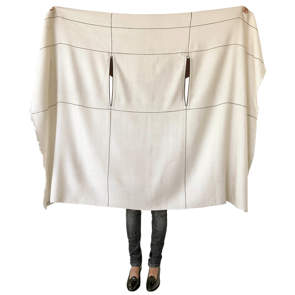 Off white lightweight and soft pure wool CELESTIAL Cape Ariel - JULAHAS