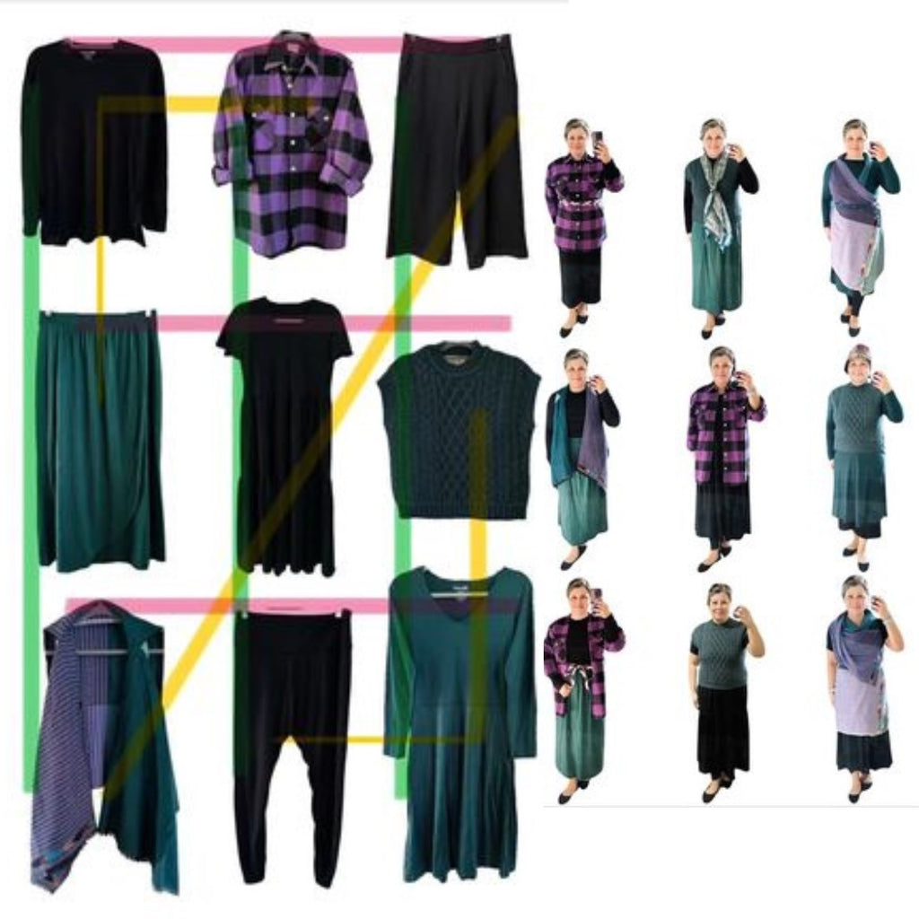 How create 9 different outfits with the 3X3 sudoku grid
