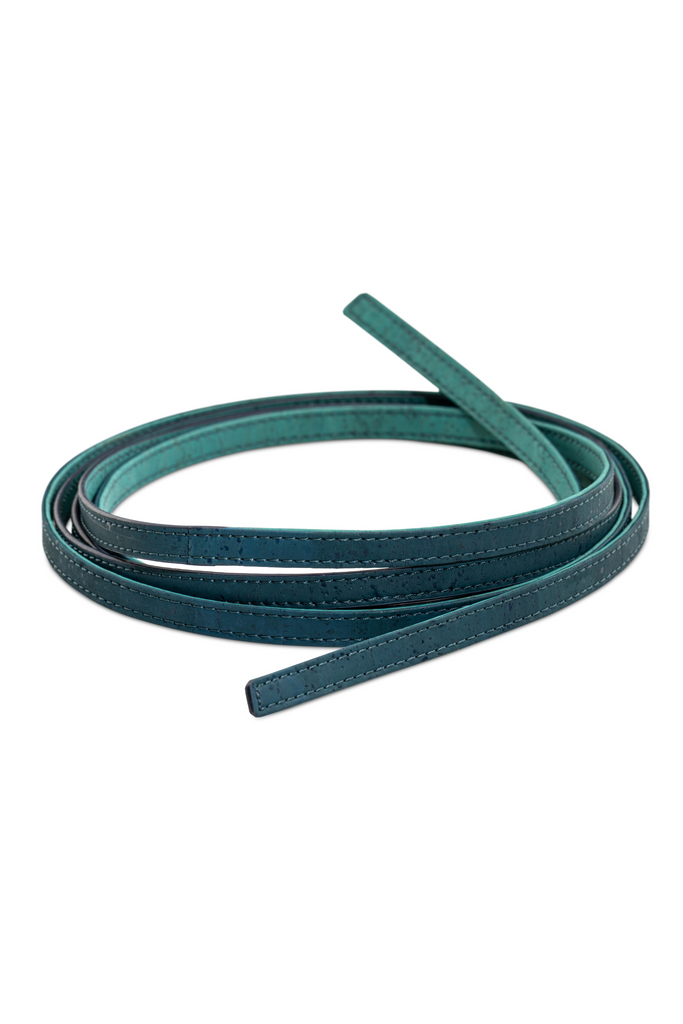 Shop Teal and Turquoise Sustainable Cork Skinny Belt for Women | JULAHAS