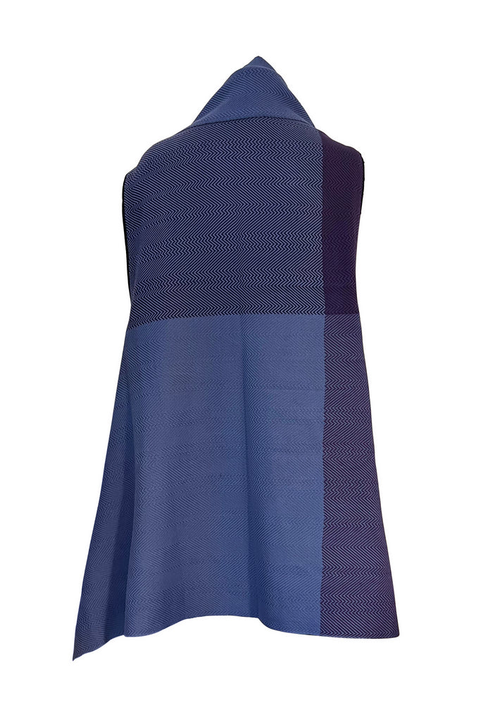 Blue and Purple Cotton Handwoven Cape | JULAHAS Acai Delight