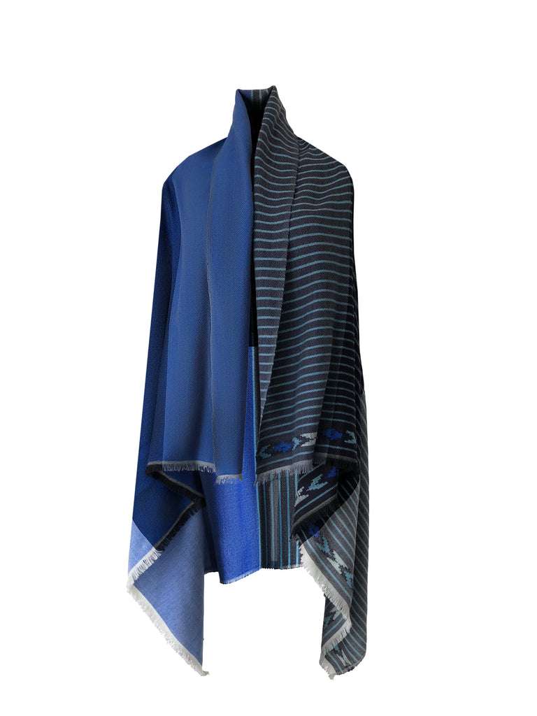 Handmade imperfects at markdown prices JULAHAS soft Wool blue Cape 