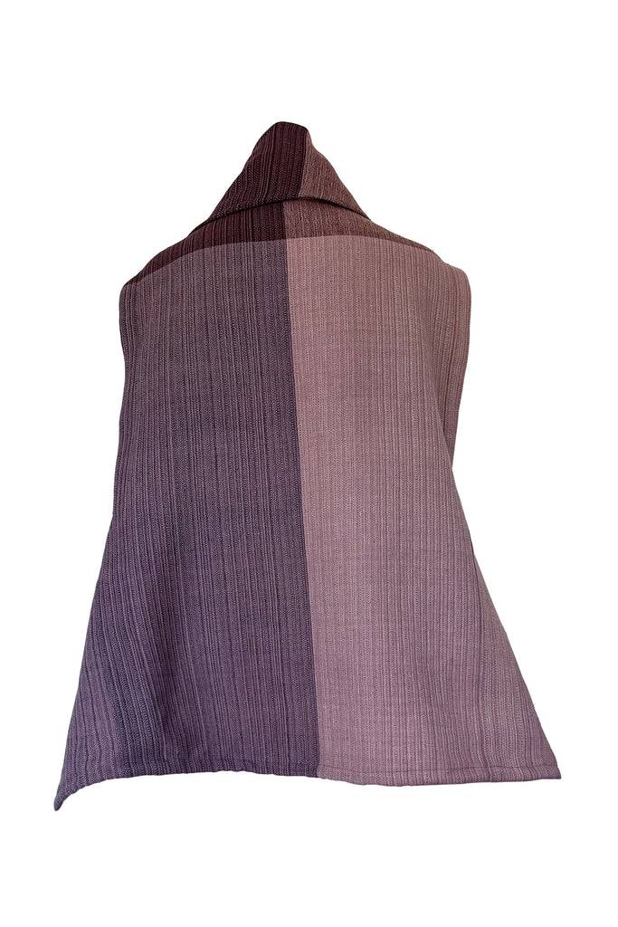 Aubergine-coloured free size cotton cape | JULAHAS Cape Equal