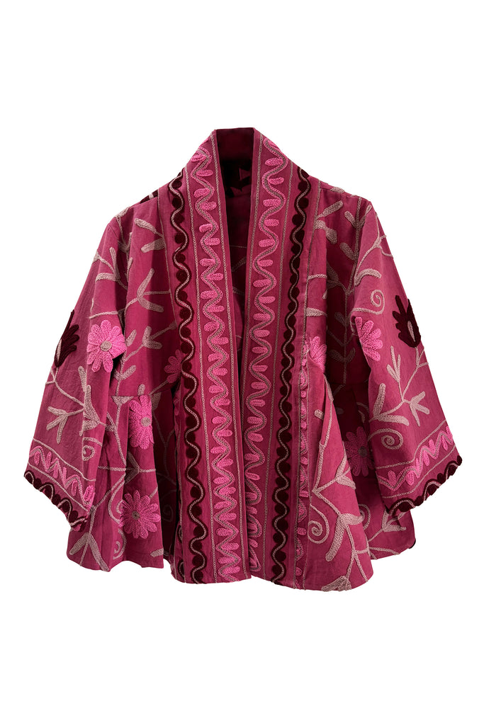 Pink Suzani Kediya style jacket | JULAHAS 