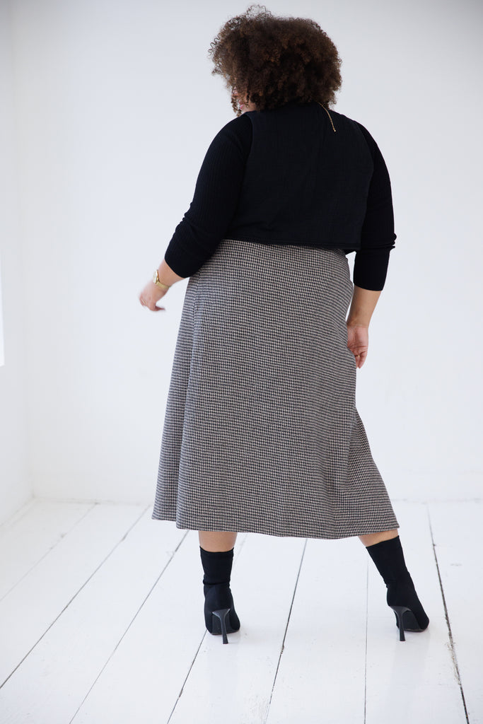 Black Neutral Maxi Wool Wrap Skirt Cocoon | JULAHAS