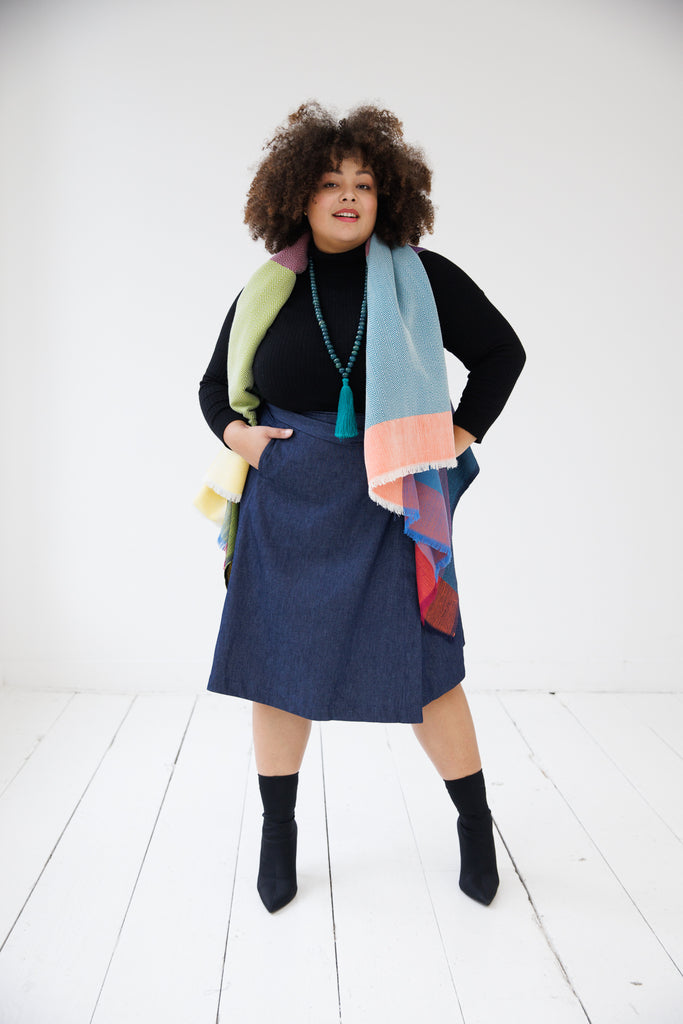 Colourful wool poncho cape plus size JULAHAS Daria Onyar