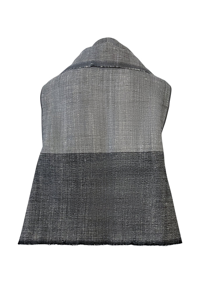 Grey, silver, black Wool Silk Short Cape | JULAHAS