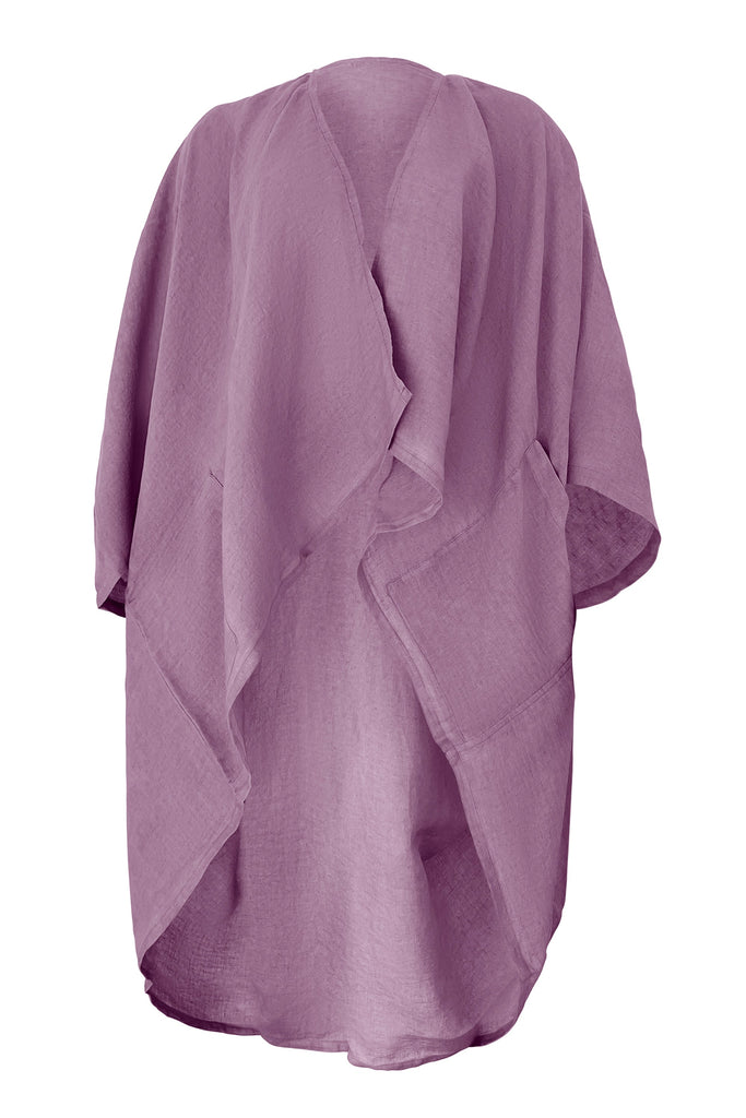 Lilac coloured lightweight Linen Kimono | JULAHAS