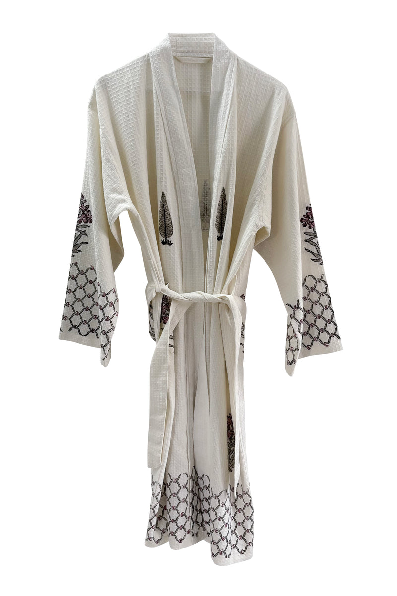 Waffle Cotton Blockprint Robe Tree | JULAHAS
