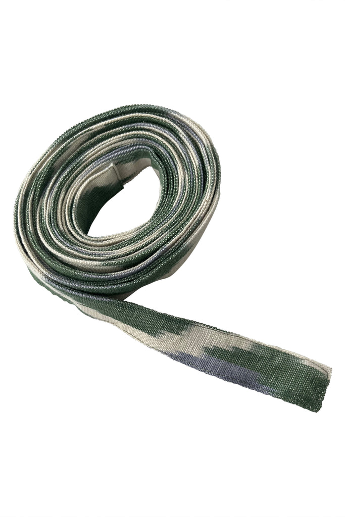 Sage and Wisteria Obi Style Ikat Wrap Belt | JULAHAS