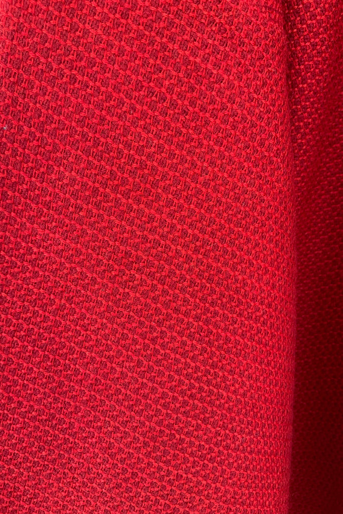 Close-up of red fabric texture