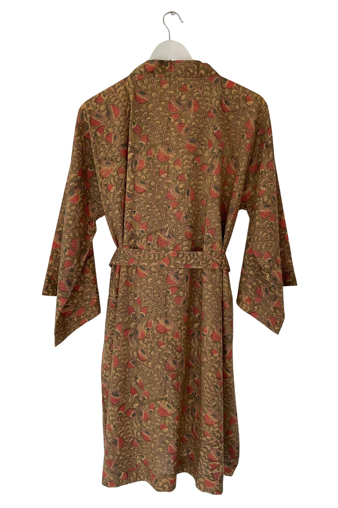 A dreamy Casade style Kimono handcrafted in small batches from hand block printed cotton