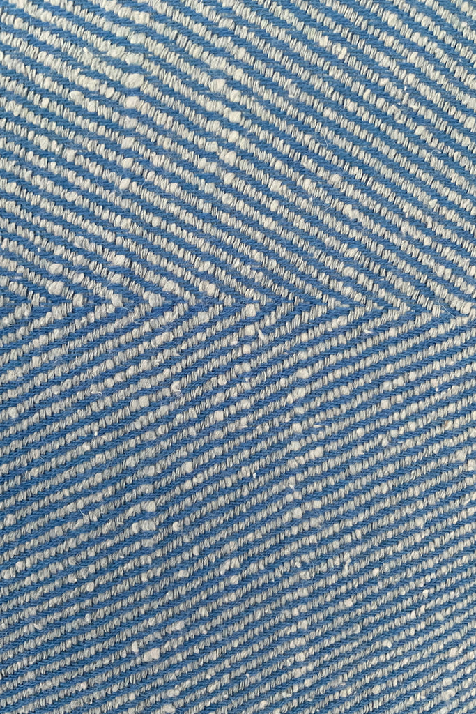 Close-up of blue and white striped fabric texture