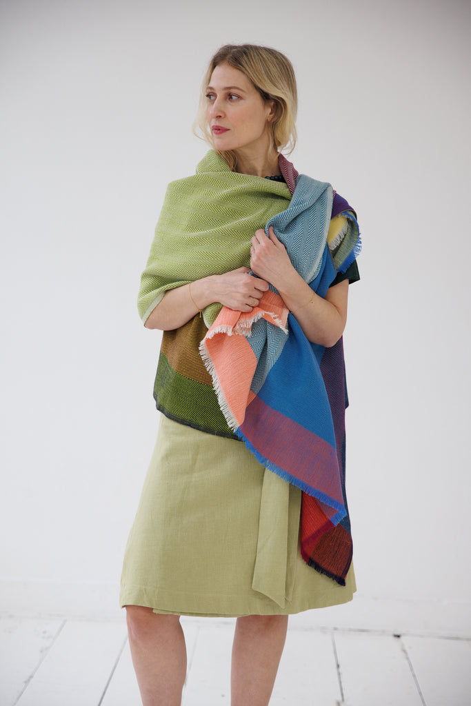 Colourful wool poncho cape JULAHAS