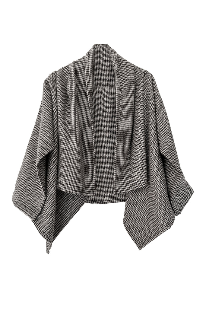 Wool black neutral short cape coat | JULAHAS