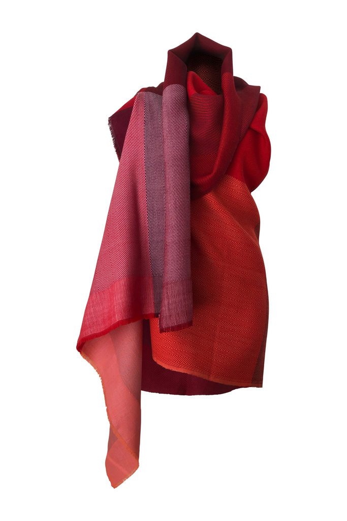 Red wool cape in Petite size