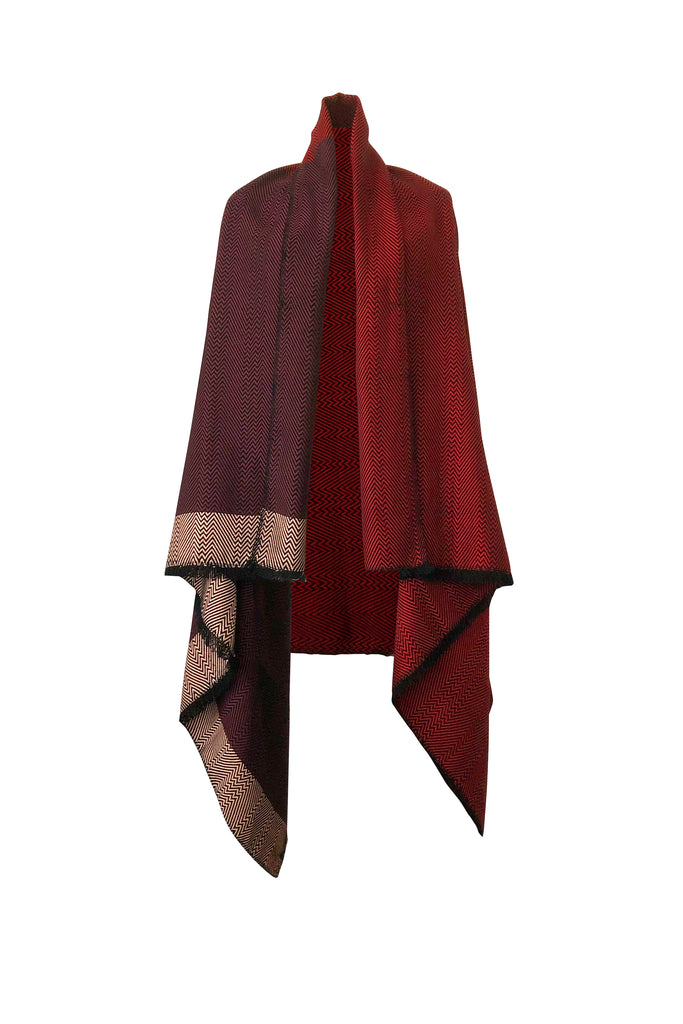 Red vegan cotton cape one size 