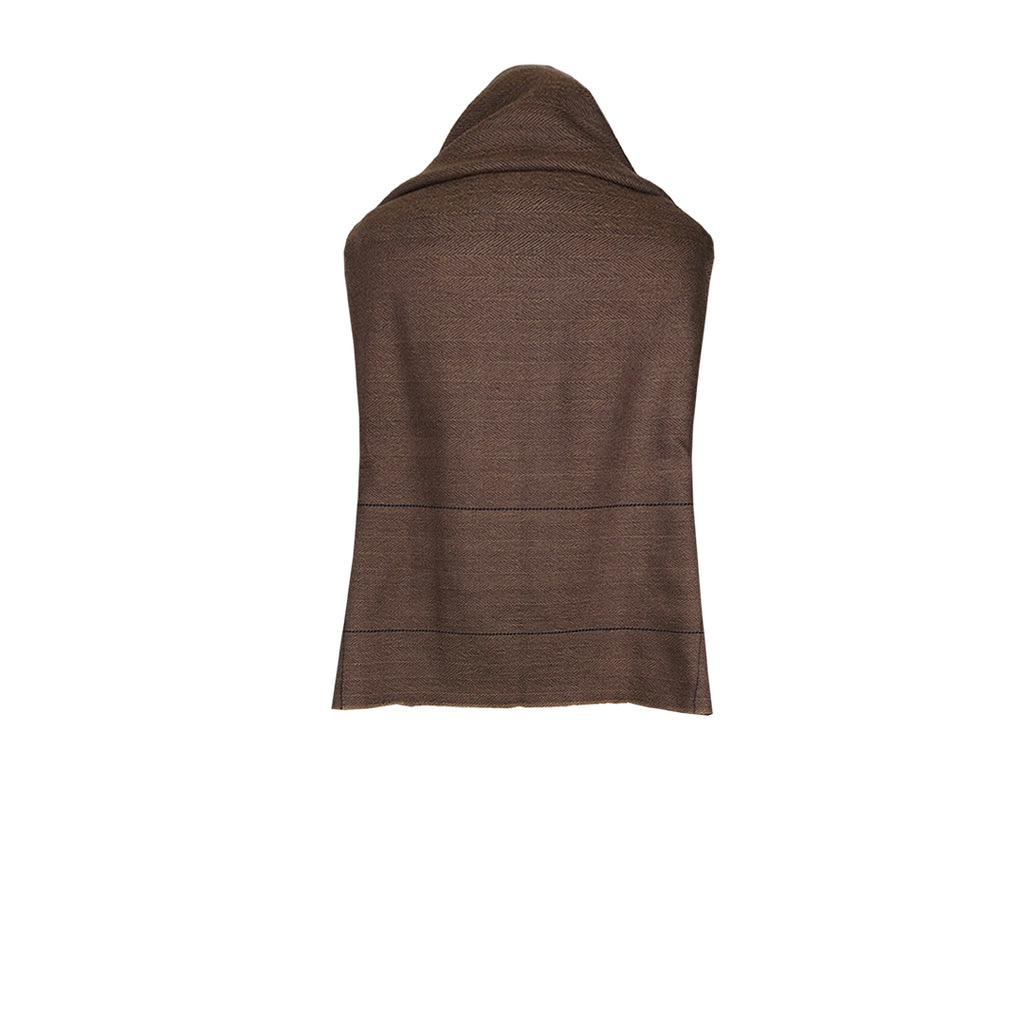 Soft wool Cape in shades of camel and brown Celestial Cape Leda short back by JULAHAS