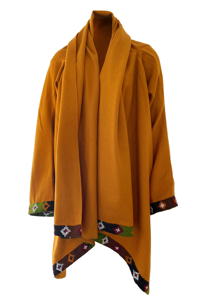 Mustard Wool Cape Coat one size | JULAHAS