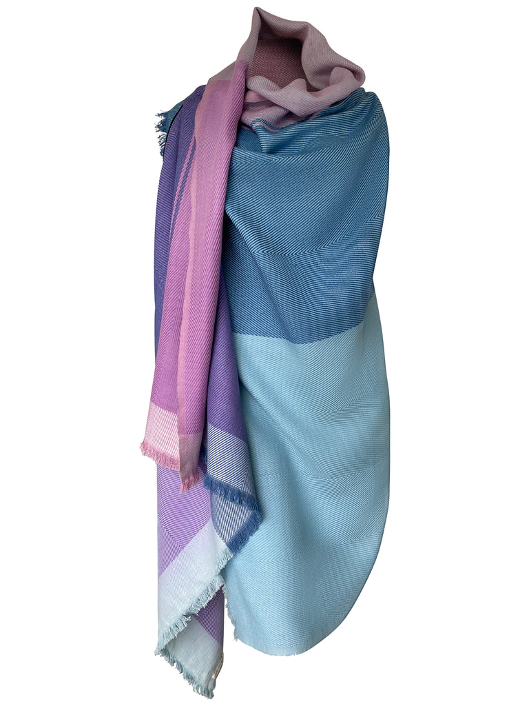 Powder blue and lilac cotton cape JULAHAS Imperfects 