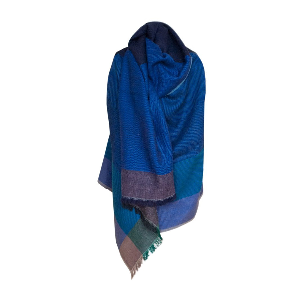 Shop stylish blue wool Cape for women online DARIA Cape Nile by JULAHAS