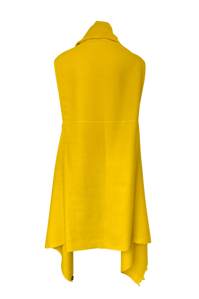 Stylish and sustainable wool cape in yellow for women made by julahas