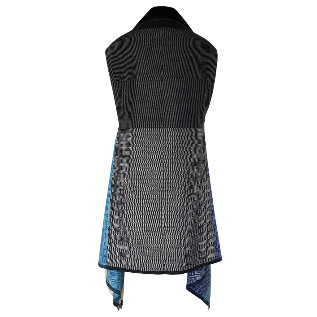 Shop Ethical, Handmade Women's Wool Blue Cape DARIA Cetina | JULAHAS