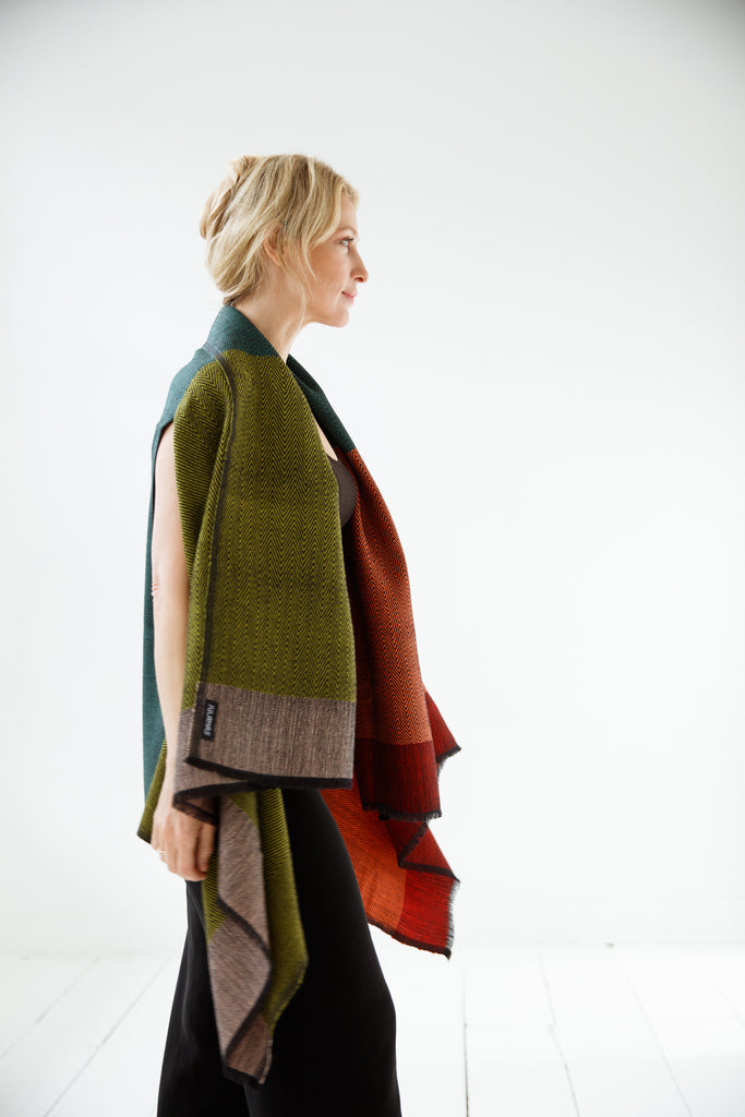 Shop Rust, salmon, olive green Wool cape for women JULAHAS Colorado