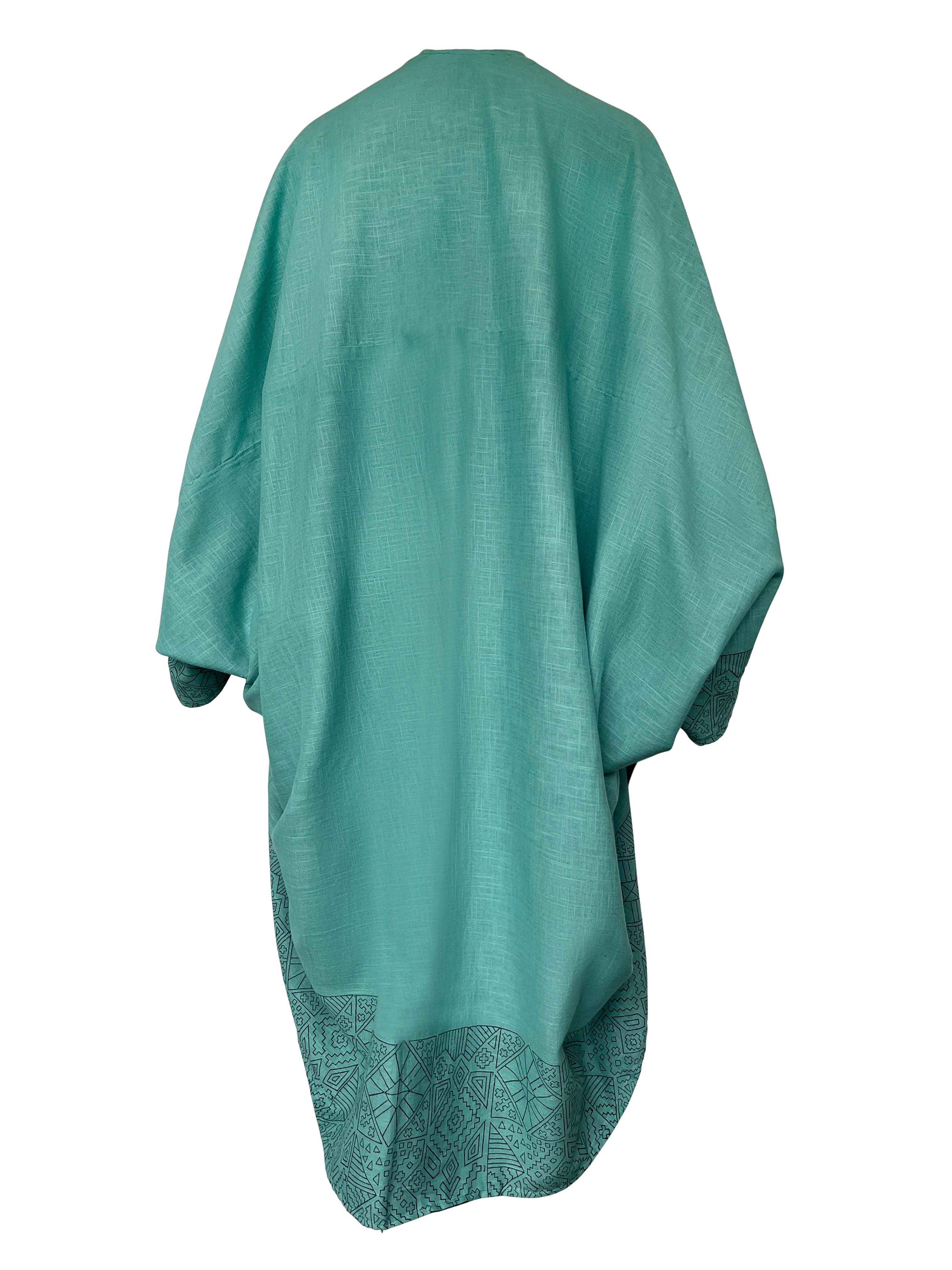 Seafoam Flexi Kimono Jhabla Set-Green