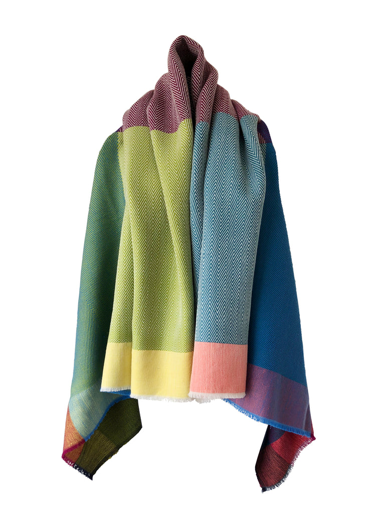 Colourful wool poncho cape JULAHAS