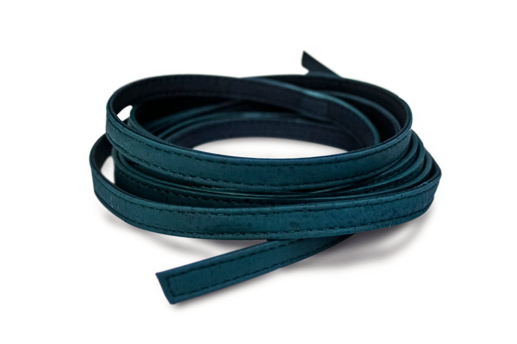 Shop Women's Blue and Teal Reversible Cork Skinny Belt JULAHAS