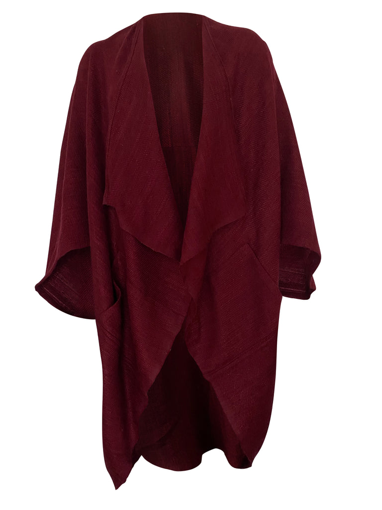 Shop Red Wool Silk Kimono Fire for Women by JULAHAS for petite and plus sizes