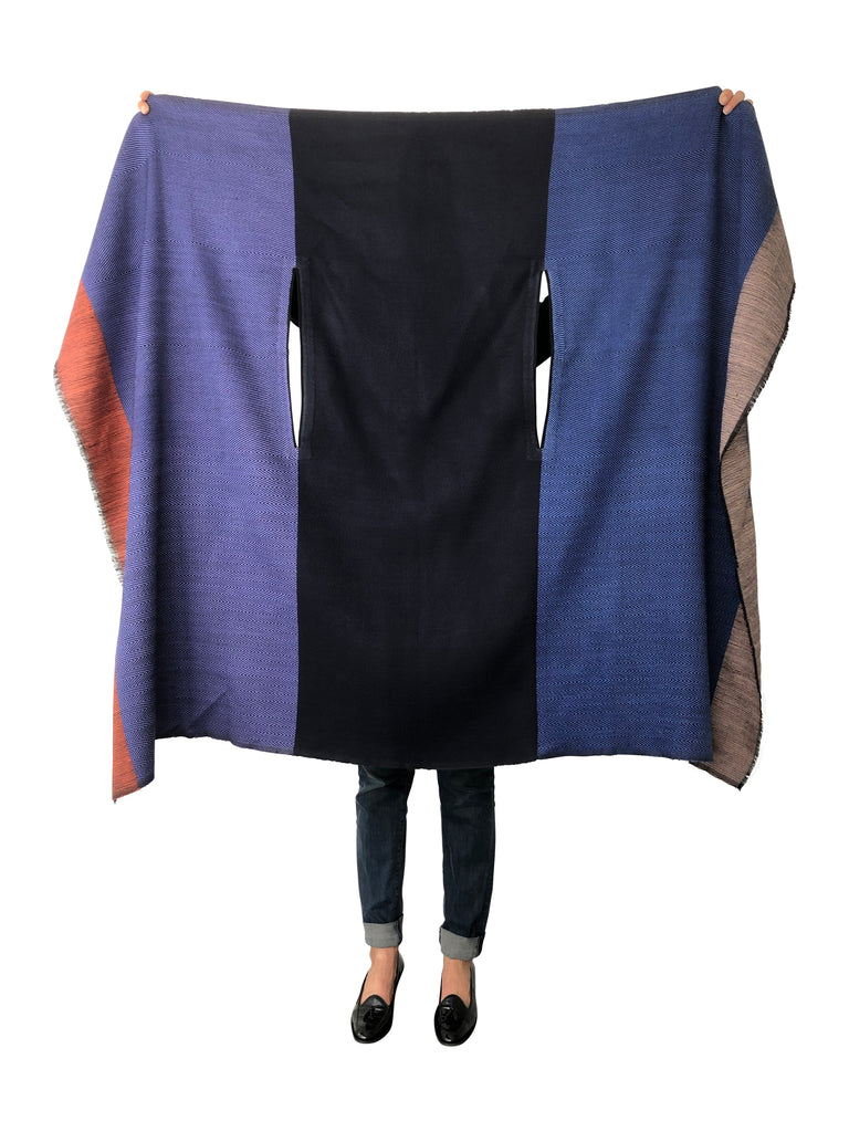 Petite sized purple wool cape for women julahas