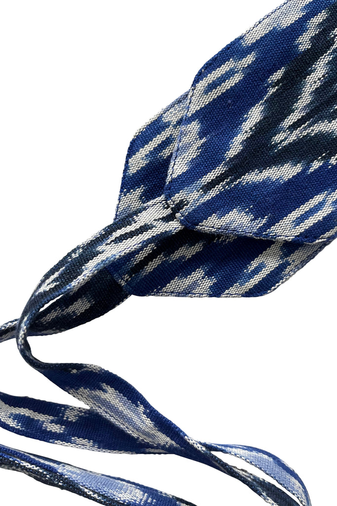 Blue ikat fabric obi wrap belt | JULAHAS