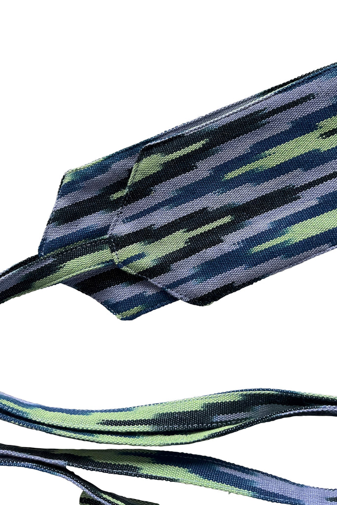 Lilac and mint ikat fabric obi wrap belt | JULAHAS